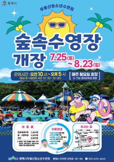 평택시 무봉산청소년수련원, 여름철 숲속수영장 운영 기사 이미지